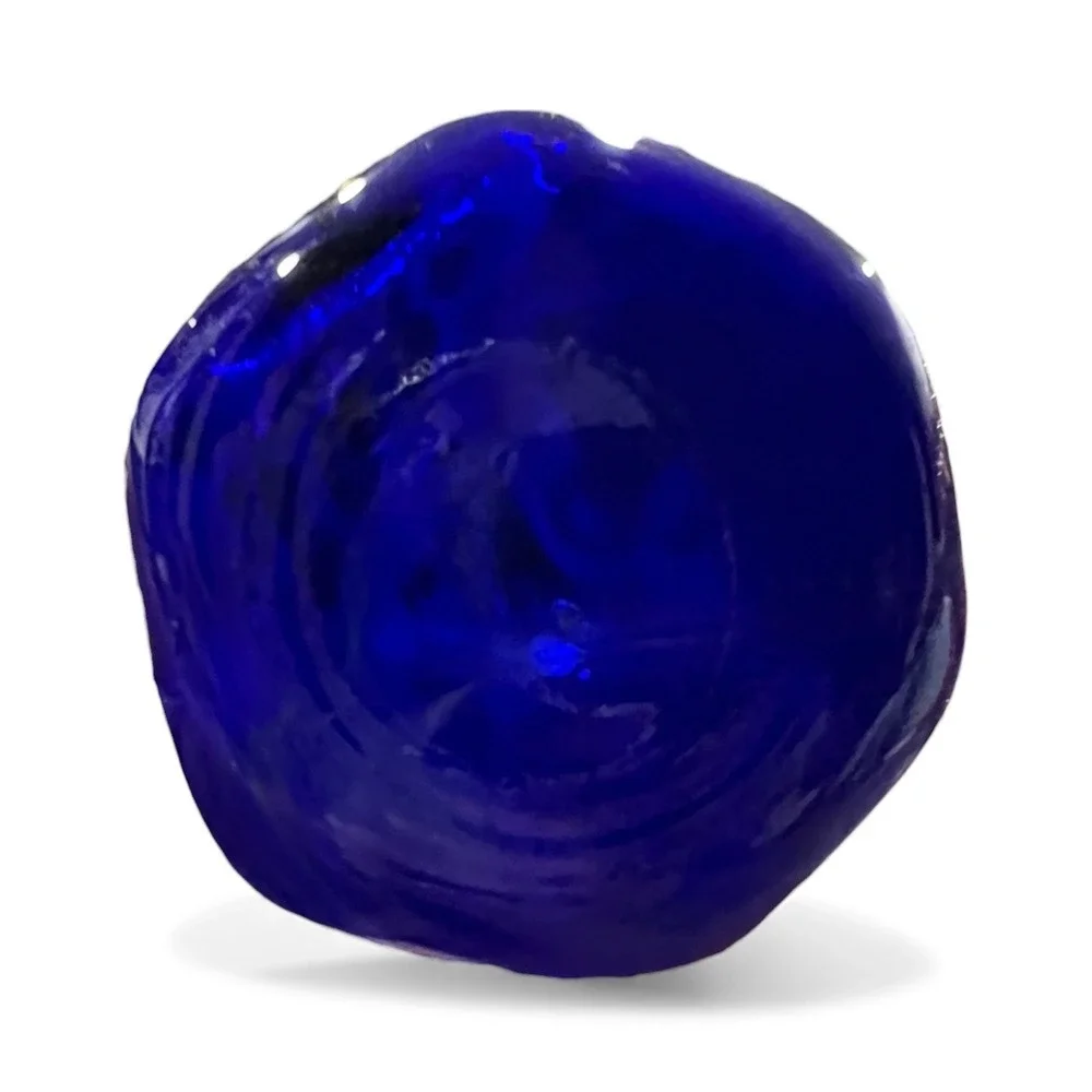 Vibrant Cobalt Blue Swirl Art Glass Vase Sculptural Modern Decor